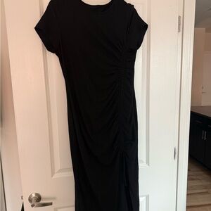 Elegant Black Ruched Dress
